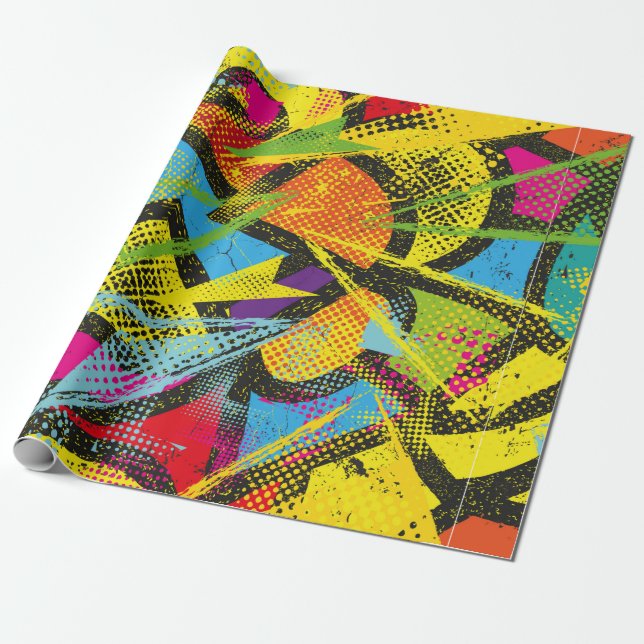Papier Cadeau Abstract seamless chaotic pattern. Wallpaper with  (Déroulé)