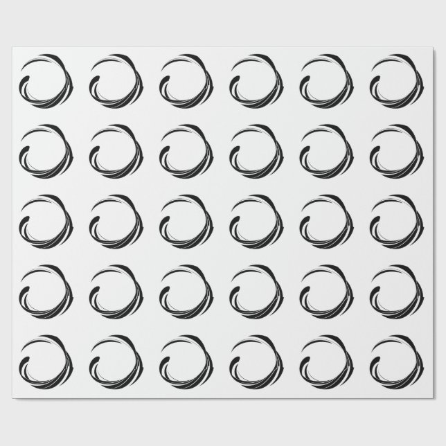 Papier Cadeau Abstract Swirl Circle Design – curved ring artwork (Plat)