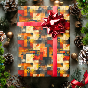 Papier cadeau abstrait artistique moderne aux tons