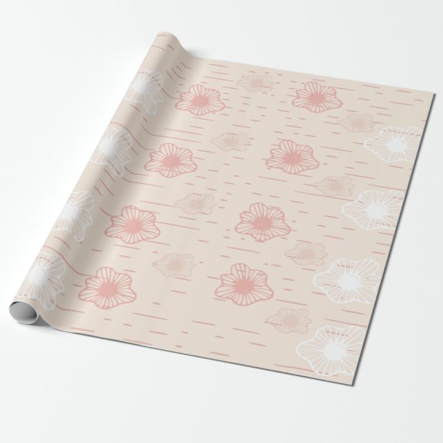 Papier cadeau Abstrait de la fleur de Pêche (Déroulé)