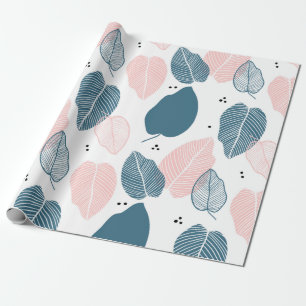 Papier Cadeau Abstrait feuille tropical moderne motif