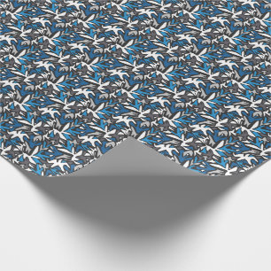 Papier Cadeau abstrait, géométrique, motif, noir et bleu