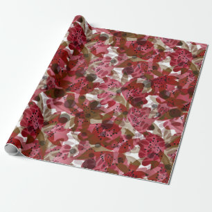 Papier Cadeau Abstrait joli joli fleurs rouges design floral