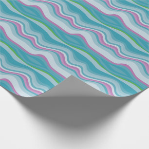 Papier Cadeau Abstrait moderne Turquoise rose