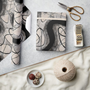 Papier Cadeau abstrait noir design