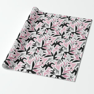 Papier Cadeau Abstrait, Noir et Rose, Jeune, Throw Pill moderne