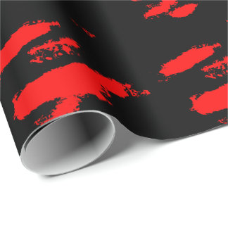 Papier Cadeau Abstrait noir et rouge