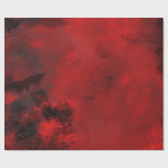 Papier Cadeau Abstrait noir et rouge moderne - Créatif et Artist (Plat)
