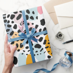 Papier Cadeau Abstrait Pastel Leopard Spots