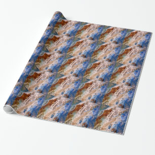 Papier Cadeau Abstrait plage de sable motif motif en mousse d'ea