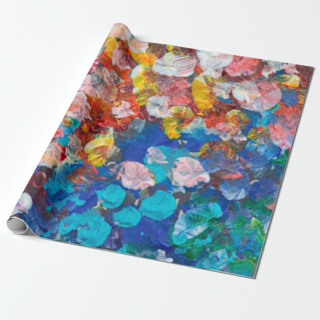 Papier Cadeau Abstraite brosse de frottement de point acrylique  (Déroulé)