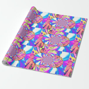 Papier Cadeau Abstraite orchidée rose mandala rose rétro