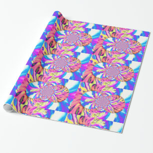 Papier Cadeau Abstraite orchidée rose mandala rose rétro