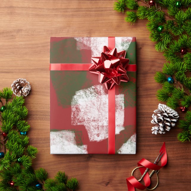 Papier Cadeau Abstraite peinture numérique éponge Noël de Noël (Cadeau de vacances)