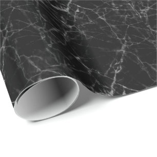 Papier Cadeau Accents gris pierre de marbre noir