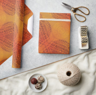 Papier Cadeau Acceptation   Médaillons de saumons rouges orange
