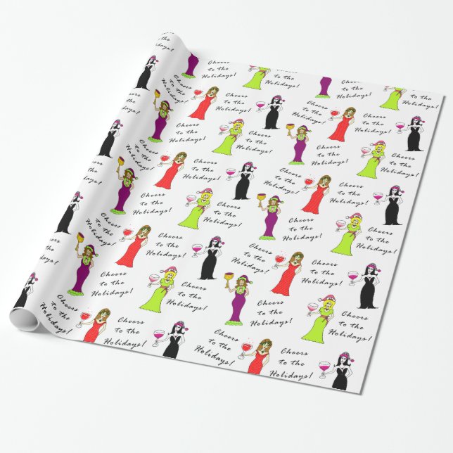 Papier Cadeau Acclamations aux vacances ! Femmes de vin (Déroulé)