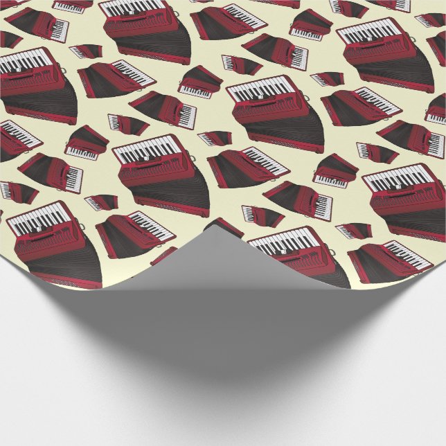 Papier Cadeau Accordéon Musicien de Instruments Professeur de Mu (Coin)