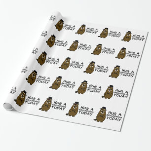 Papier Cadeau Accrochez un marmotte aujourd'hui