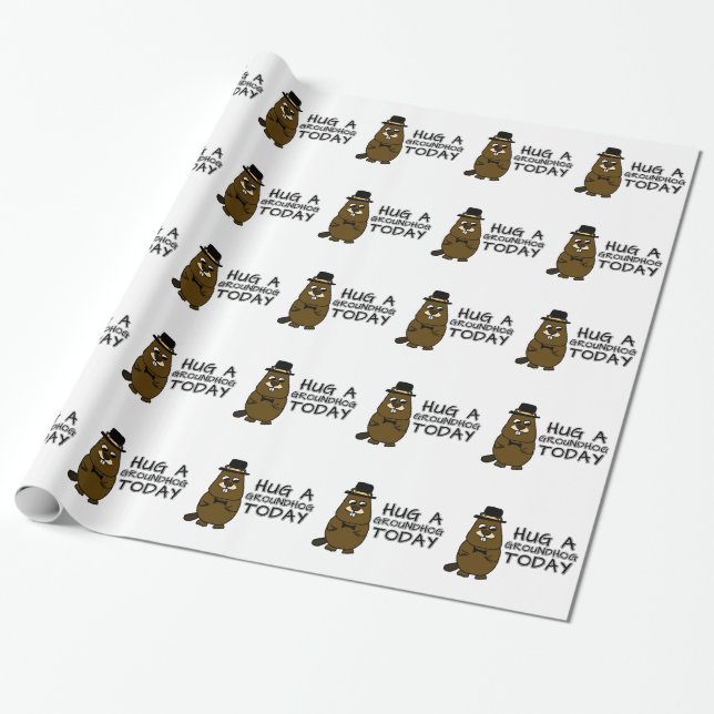 Papier Cadeau Accrochez un marmotte aujourd'hui (Déroulé)