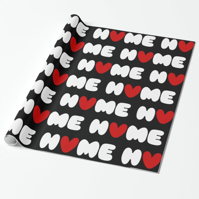 Papier Cadeau Accueil C'Est Là Que Le Coeur Enveloppe Le Papier (Déroulé)