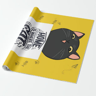 Papier Cadeau Accueil C'Est Là Que Se Trouve Le Chat   Le meille