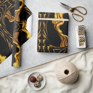 Papier Cadeau Achempong Zazzle : Cadeau d'art abstrait de luxe e