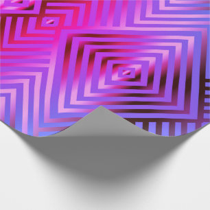 Papier Cadeau Acier rayé élégant bleu et couleur rose dégradé