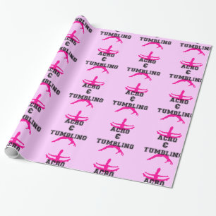 Papier Cadeau Acrobaties et papier d'emballage rose croulant