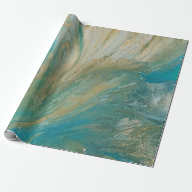 Papier Cadeau Acrylique pour abstrait littoral turquoise (Déroulé)