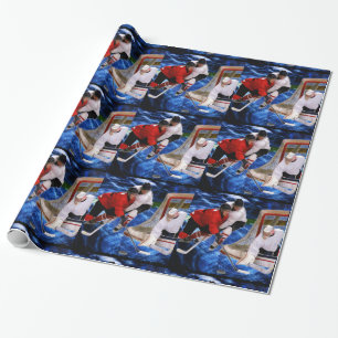 Papier Cadeau Action au filet d'hockey
