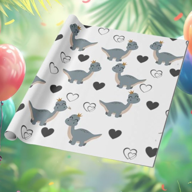 Papier Cadeau Adorable Boho Dinosaur Party (Get ready to party with our fun T-Rex illustrations! )