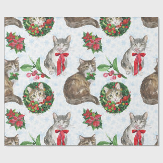 Papier Cadeau Adorable Cat Wreath
