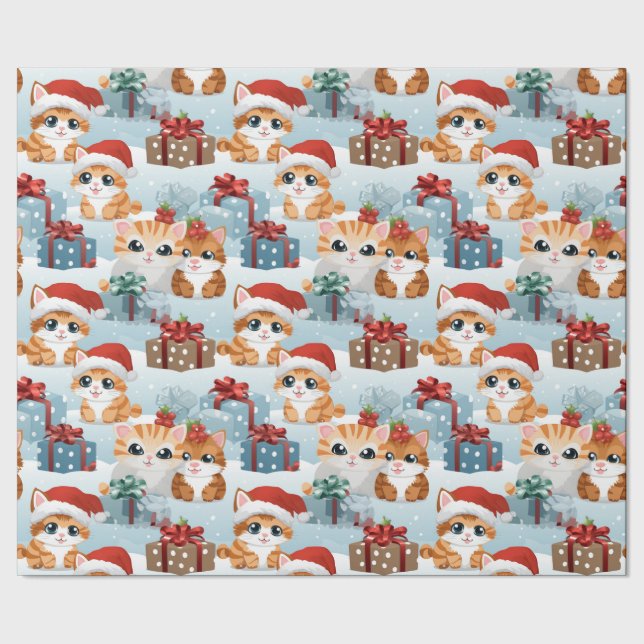 Papier Cadeau adorable chatons de Noël (Couture)