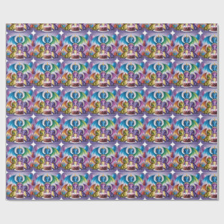 Papier Cadeau Adorable Dragons arc-en-ciel