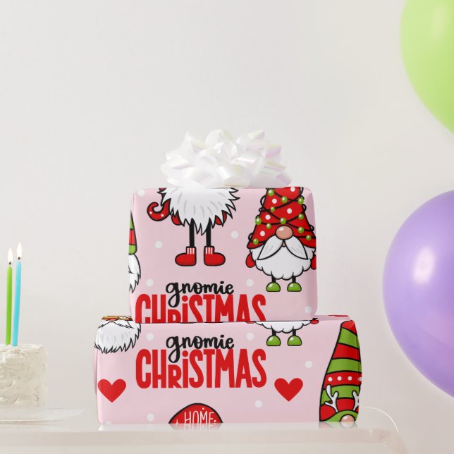 Papier Cadeau Adorable Gnome Gnomie Christmas Holiday Pattern (Cadeaux de fête)