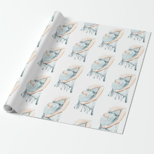 Papier Cadeau Adorable maman-to-be bébé bleu garçon douche