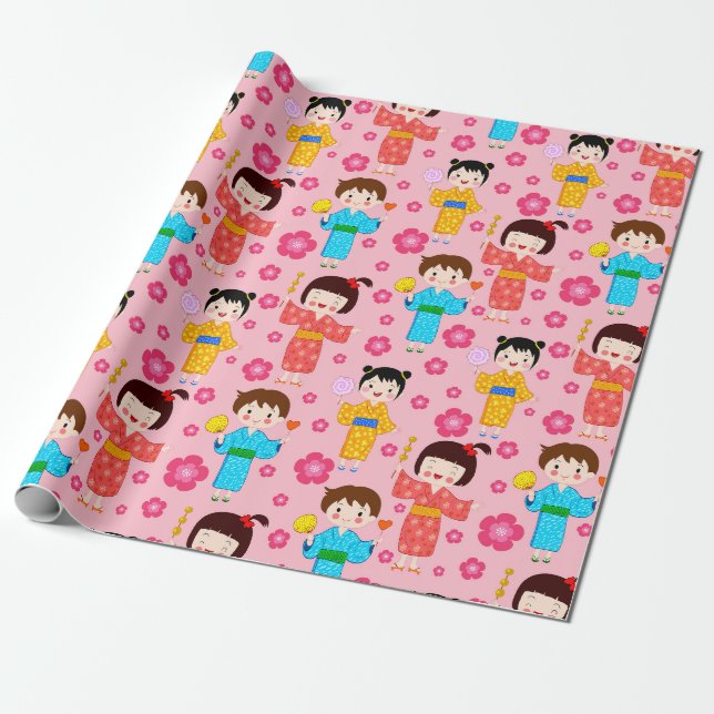 Papier Cadeau Adorable Motif pour enfants (Déroulé)