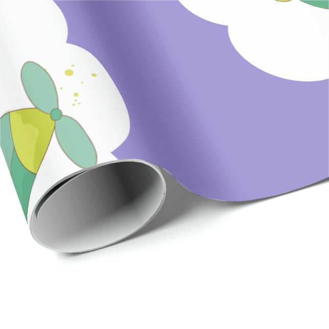 Papier Cadeau Adorable Pastel Étiquette Teddy Bear Wrapper Papie (Coin rond)