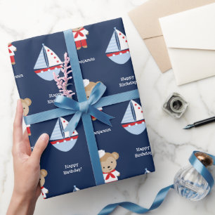 Papier Cadeau Adorable singe marin