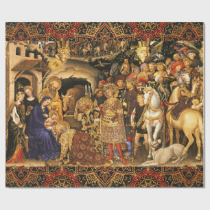 Papier Cadeau ADORATION DE MAGI Gentile Da Fabriano, Noël