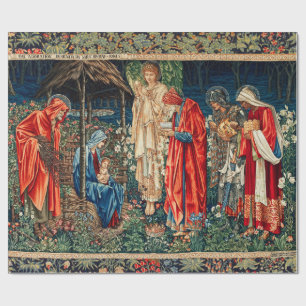 Papier Cadeau ADORATION DE MAGI Morris, Noël de Burne-Jones