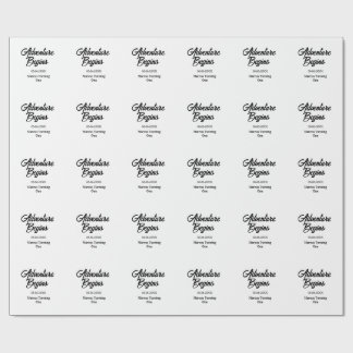 Papier Cadeau Adventure begins 1st birthday name date simple min