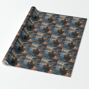 Papier Cadeau Affenpinscher Festive Christmas Voyage