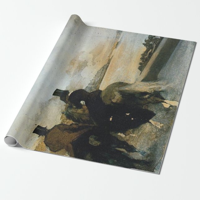 Papier Cadeau Affiche de Decoupage de cavaliers de casquette (Déroulé)