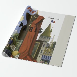 Papier Cadeau Affiche de voyage de mode surréaliste Vintage Fly 