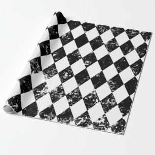 Papier Cadeau Affiche noire et blanche de Decoupage de harlequin
