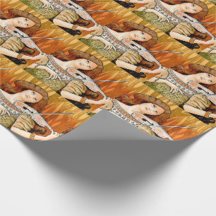 Papier Cadeau Affiche vintage Art nouveau pour violon   Musique 