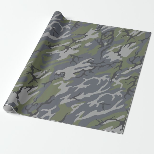 Papier Cadeau Affleurement patiné Camo (Déroulé)