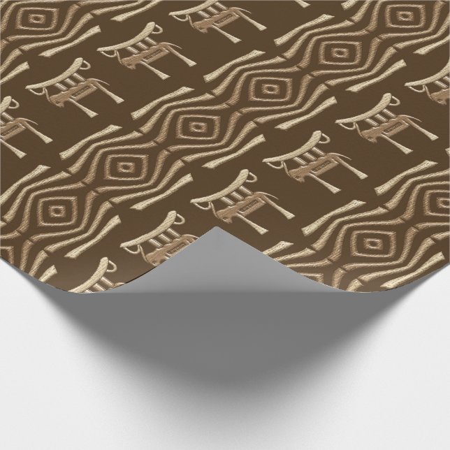 Papier Cadeau Africain géométrique ethnique (Coin)